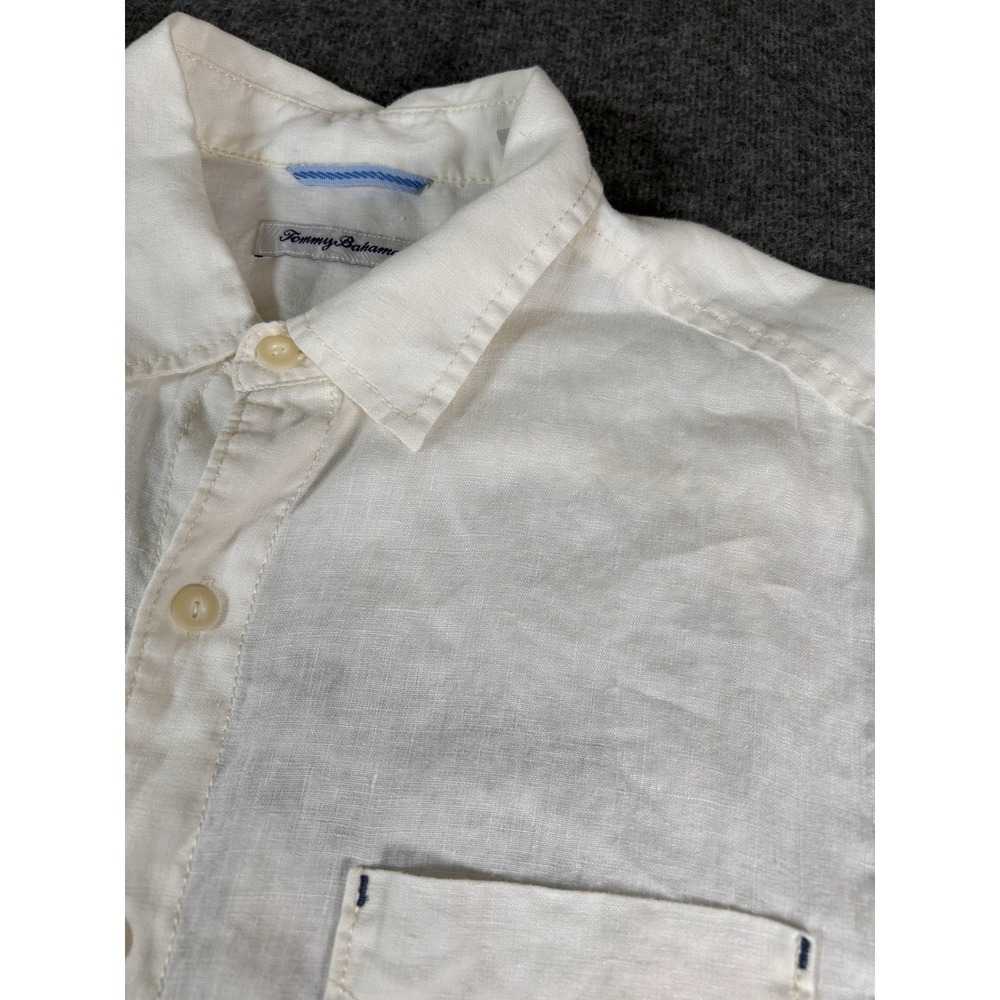 Tommy Bahama Ebroidered Med  Long Live Island Life 100 % Linen - Picture 6 of 10